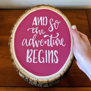 Hand Painted Wood Slice - Girl's Room Sign